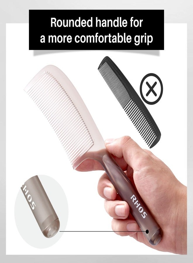 RHOS Detangler Hair Comb for Women and Men-Wide Tooth Comb for Curly,Thick,Wavy,Long Hair,Large Tooth Detangling Comb for Wet and Dry Hair-Styling Essentials Round Handle Hairdressing Comb(Gray) - Image 3